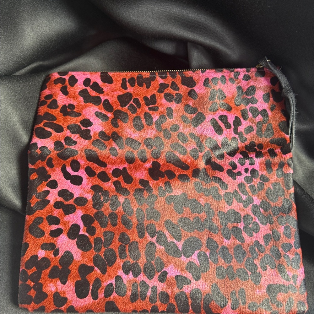 Trina Turk Red and Black Leopard Satchel NIB